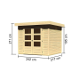 drevený domček KARIBU ASKOLA 3 (73060) natur