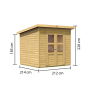 drevený domček KARIBU MERSEBURG 4 (68154) natur