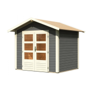 drevený domček KARIBU TALKAU 3 (83334) tm. sivý