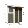 fából készült kerti ház KARIBU GÖRLITZ (38747) terragrau LG3071