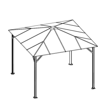 tartalék üvegezés pavilonhoz LANITPLAST 33 clear PC 6 mm LG4330