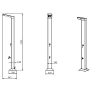 Solárna sprcha UNO 35 l hliníková s LED svetlom