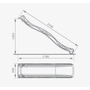Šmykľavka s prípojkou na vodu žltá 2,20m