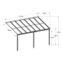 alumínium pergola LANITPLAST WALL 43 fehér + bronz PC LG2125