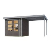 hibrid kerti ház KARIBU JUPITER 2B (12339) terragrau / világosszürke + menedék 219 cm LG4972