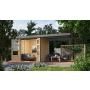hibrid kerti ház KARIBU JUPITER 2A (12338) natur / világosszürke + menedék 219 cm LG4970