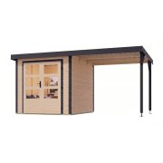 hibrid kerti ház KARIBU JUPITER 3,5A (12373) natur / antracit + menedék 219 cm LG4998