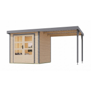hibrid kerti ház KARIBU JUPITER 3,5A (12372) natur / világosszürke + menedék 219 cm LG4997