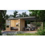 hibrid kerti ház KARIBU JUPITER 3,5A (12372) natur / világosszürke + menedék 219 cm LG4997