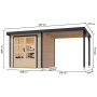 hibrid kerti ház KARIBU JUPITER 3A (12348) natur / antracit + menedék 219 cm LG4982