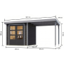 hibrid kerti ház KARIBU JUPITER 3C (12363) antracit / világosszürke + menedék 219 cm LG4989