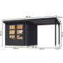 hibrid kerti ház KARIBU JUPITER 3C (12364) antracit / antracit + menedék 219 cm LG4990