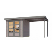 hibrid kerti ház KARIBU JUPITER 3D (12369) világosszürke / világosszürke + menedék 219 cm LG4993