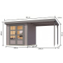 hibrid kerti ház KARIBU JUPITER 3D (12369) világosszürke / világosszürke + menedék 219 cm LG4993