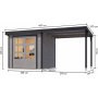 hibrid kerti ház KARIBU JUPITER 3D (12370) világosszürke / antracit + menedék 219 cm LG4994