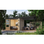 hibrid kerti ház KARIBU JUPITER 3D (12370) világosszürke / antracit + menedék 219 cm LG4994